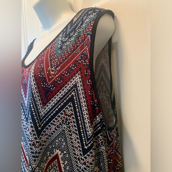 Exclusive One Womens Plus 2X Red/White/Blue Sleeveless Tank Top - Picture 3 of 4